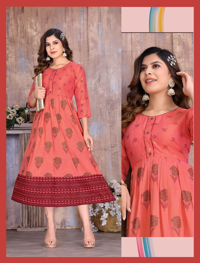 Ft Colourful Ethnic Wear Wholesale Anarkali Kurti Collection